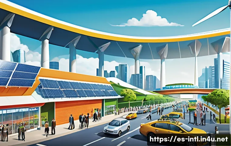 브릭스 BRICS  국가 경제협력 - A vibrant and detailed digital illustration of a bustling BRICS trade hub featuring diverse business...